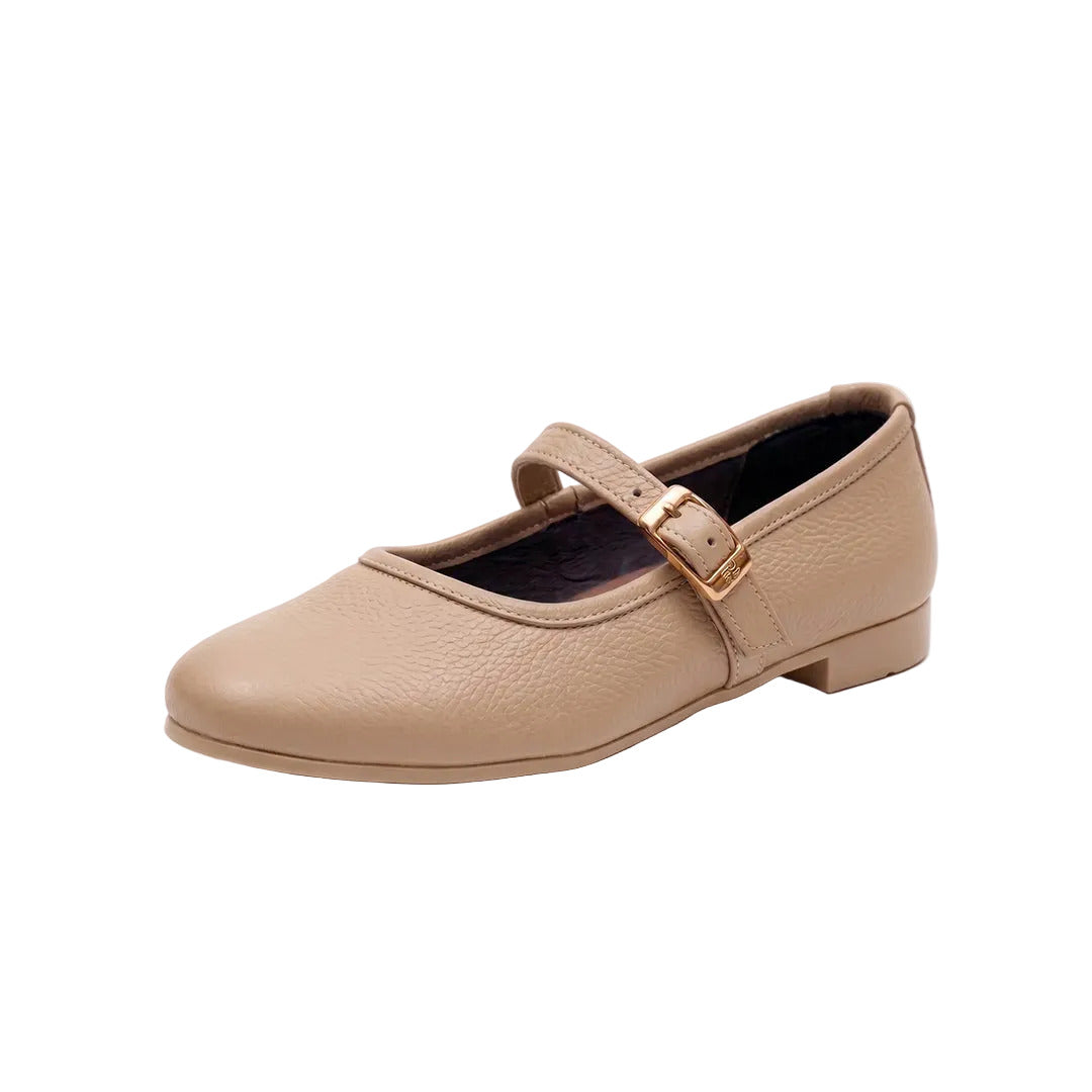 Single Buckle Ballarina - Beige