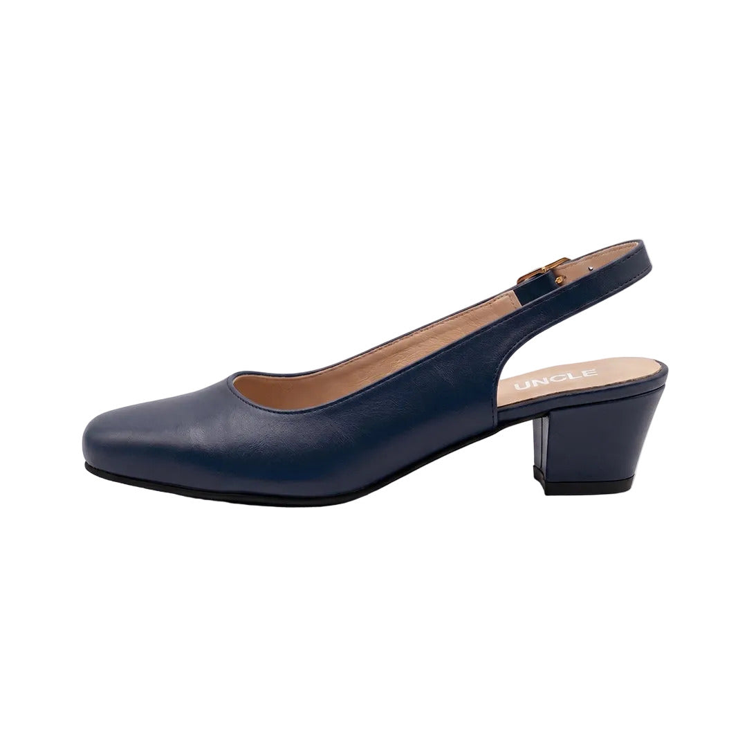 The Sofia Block Slingback - Dark-Blue