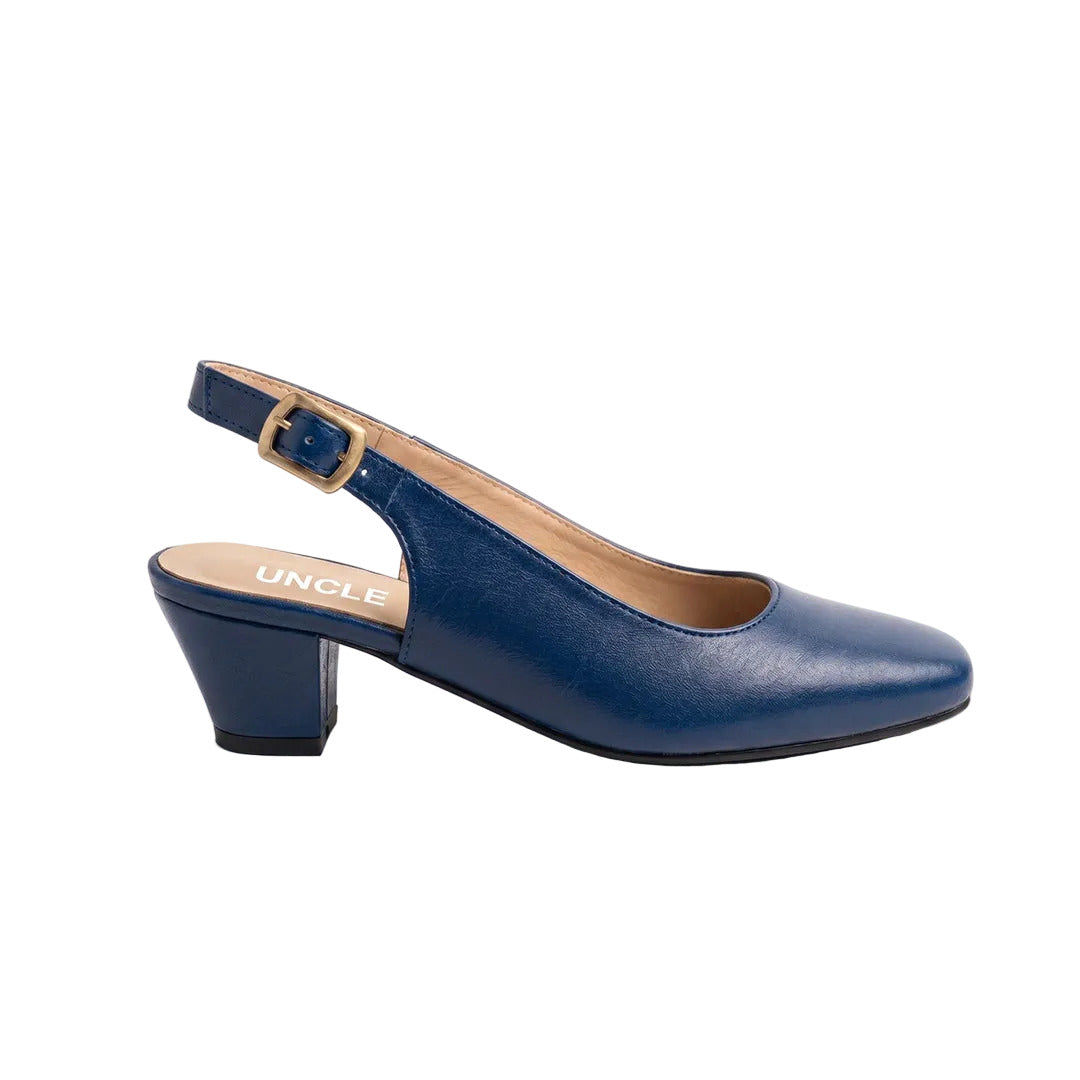 The Sofia Block Slingback - Dark-Blue