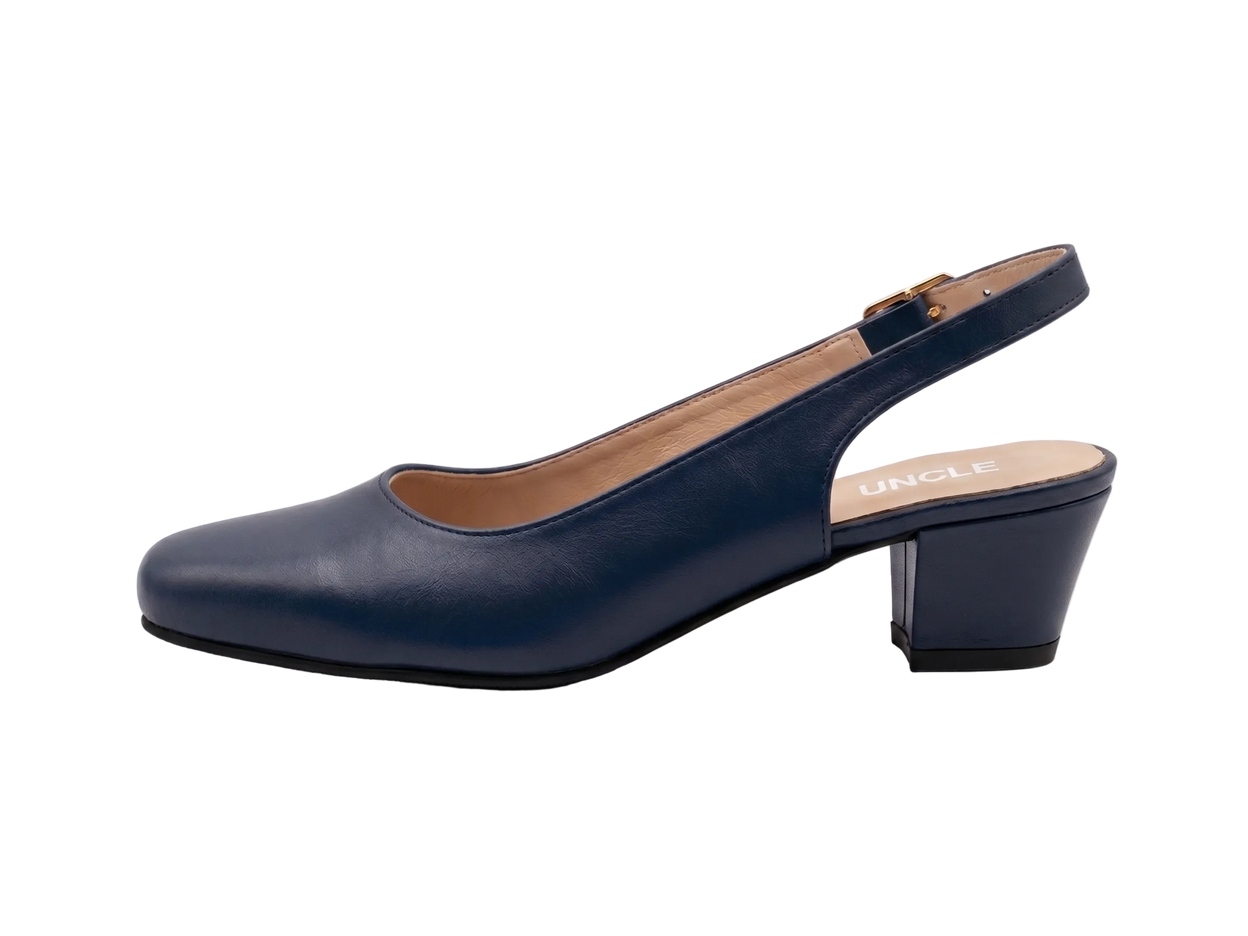 The Sofia Block Slingback - Dark-Blue