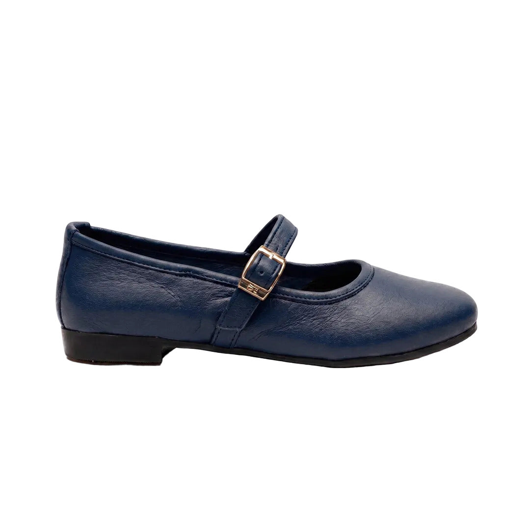 Single Buckle Ballarina - Dark-Blue