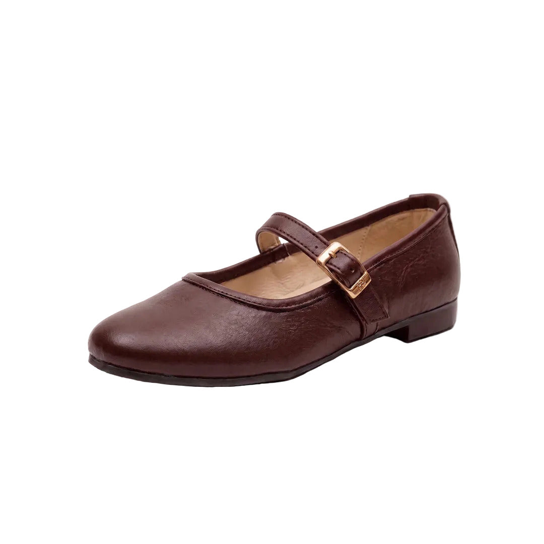 Single Buckle Ballarina - Marron