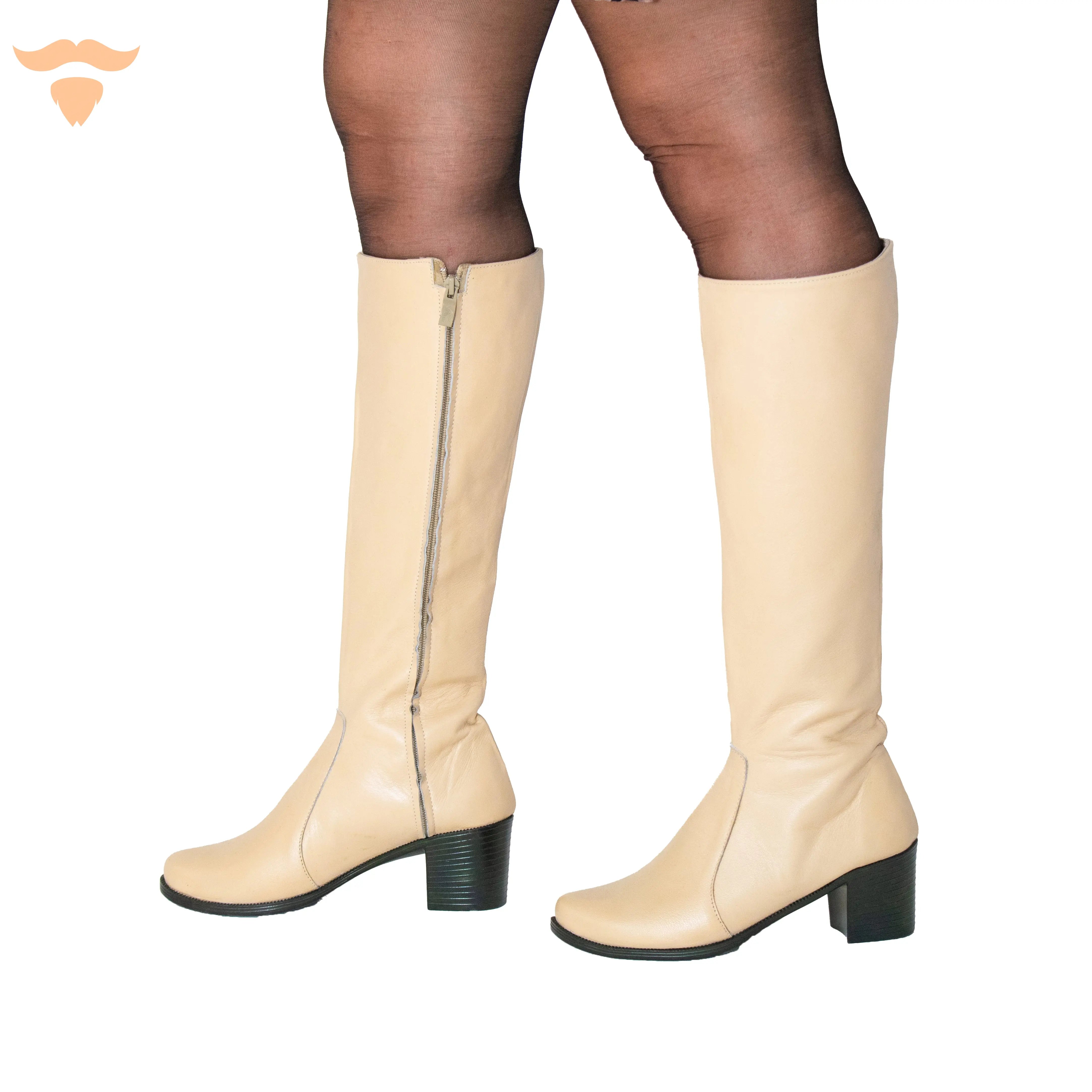 Slim Fit Boots - Beige