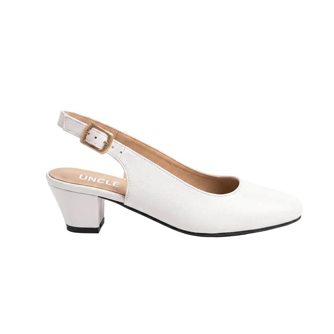 The Sofia Block Slingback - White